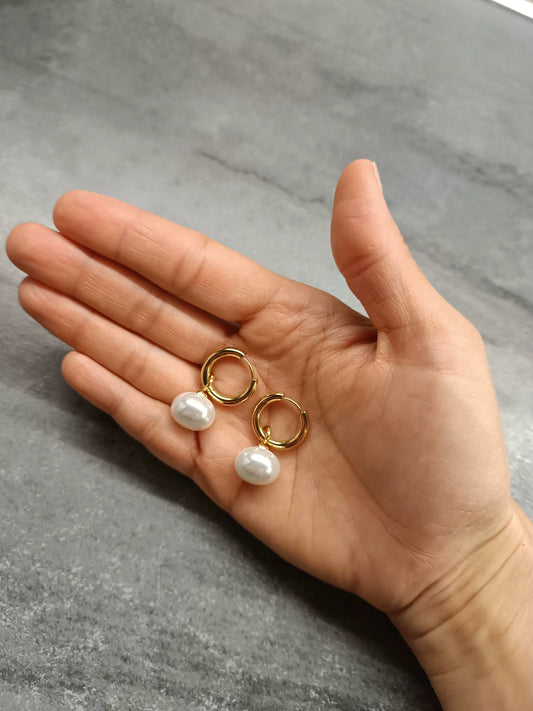 Pearl Drop Mini Hoops