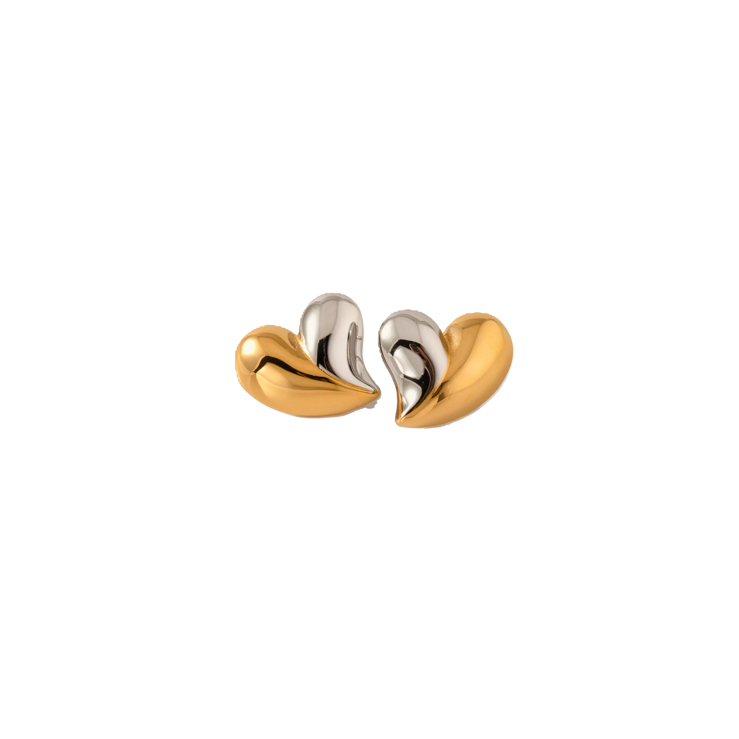 Heart two tones Studs