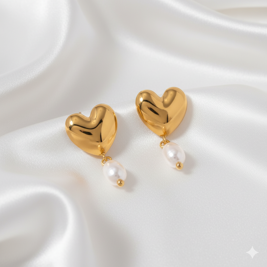 Heart Pearls Earrings