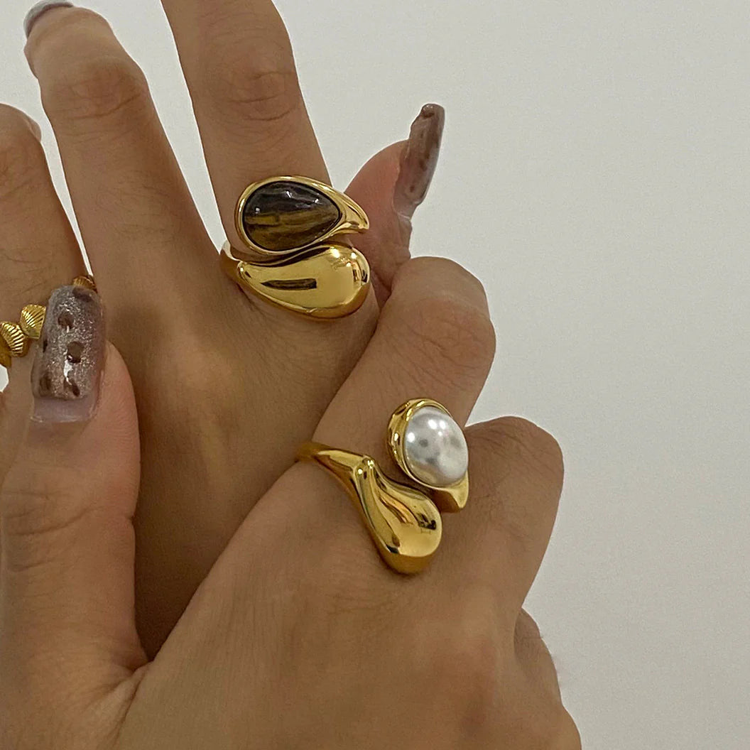 Pearl & Amber Ring