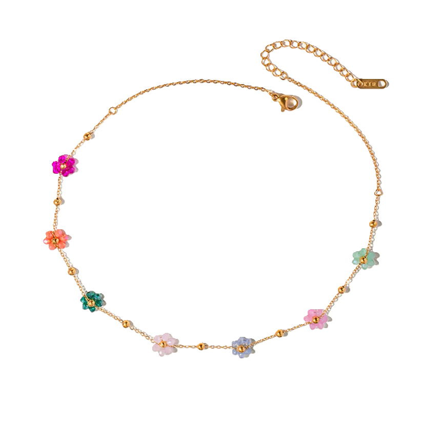 Colorful Flowers Necklace