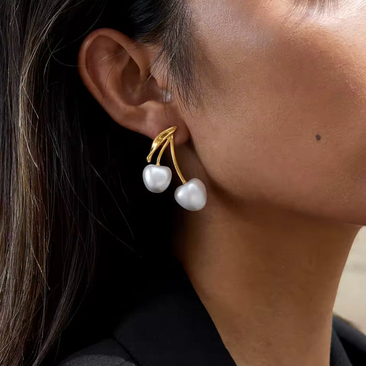White Cherries Earrings