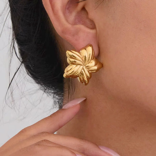 Gold Star Stud Earrings