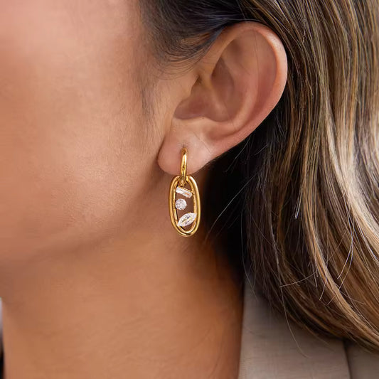 Oval Drop Earrings