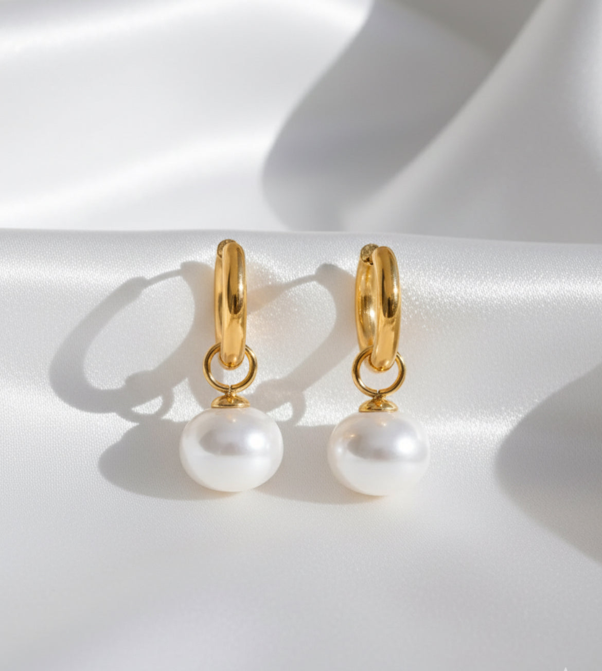 Pearl Drop Mini Hoops