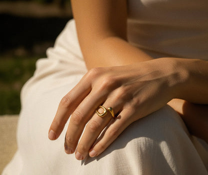 Open ended gold ring