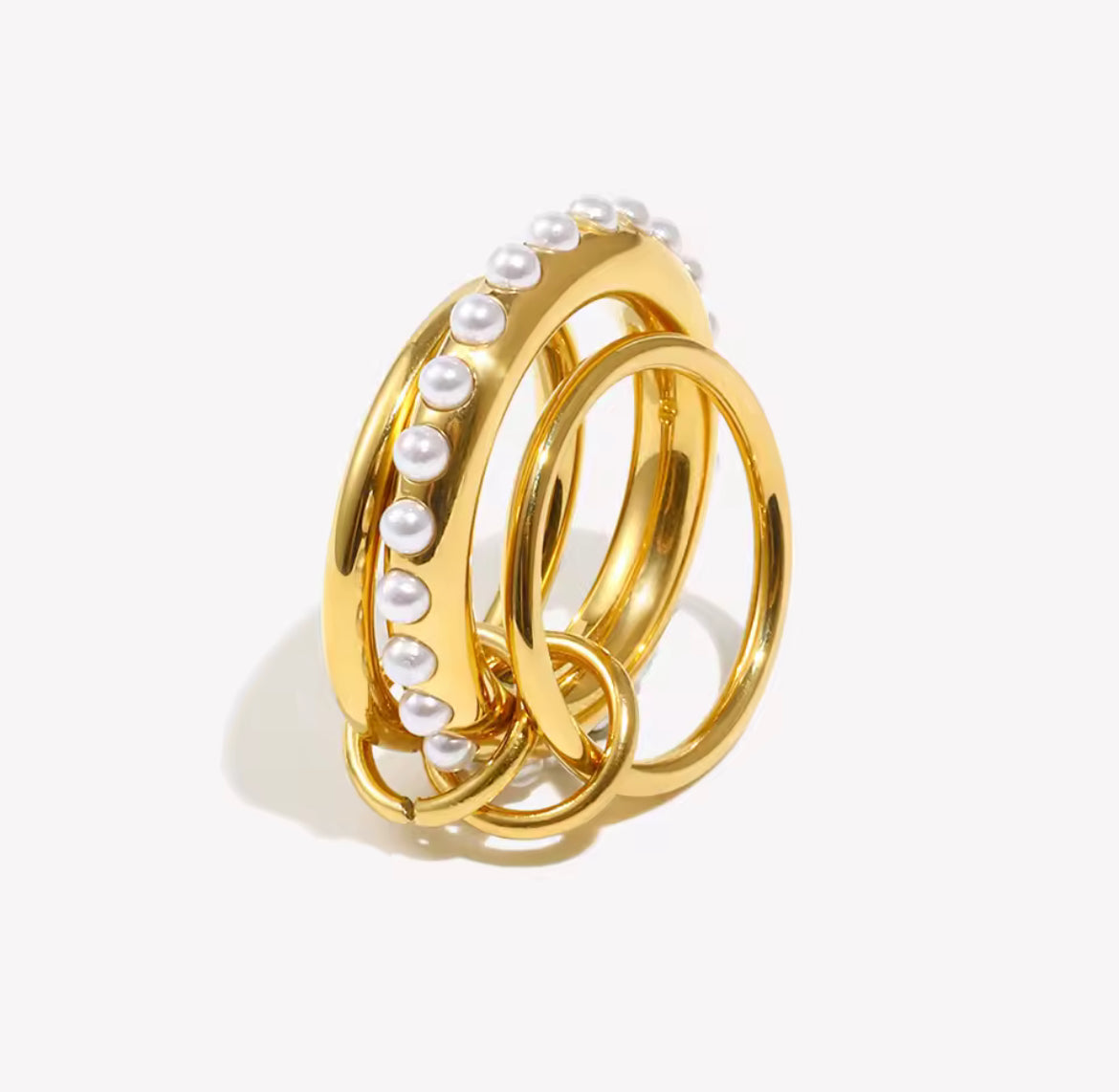 Stacked Freshwater Pearl Ring