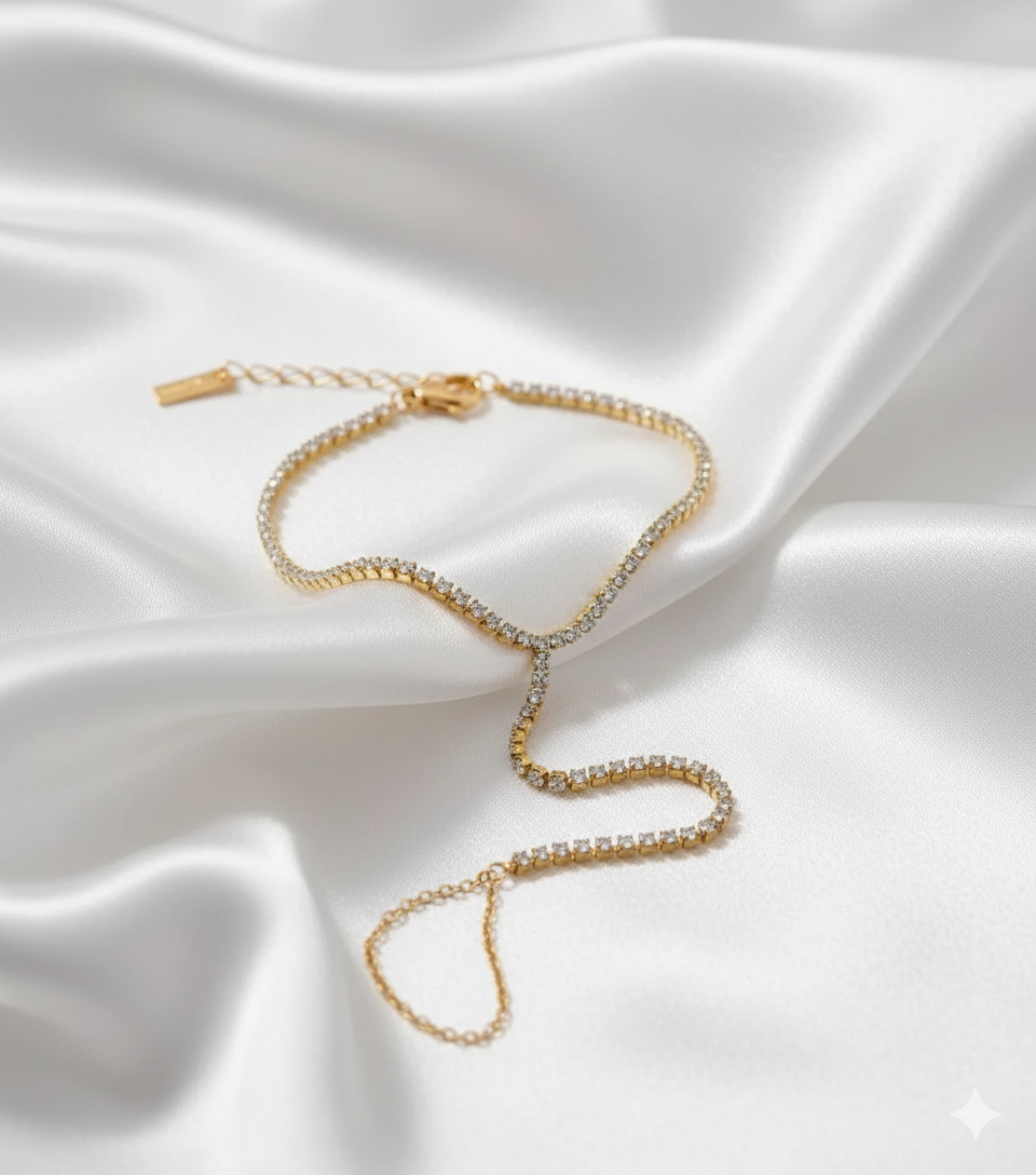 Delicate Cubic Zirconia Hand Chain