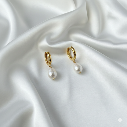 Freshwater pearl Hoops