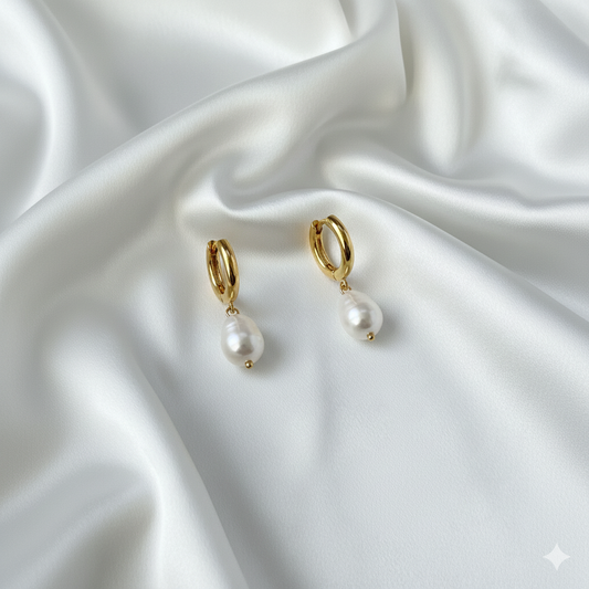Freshwater pearl Hoops