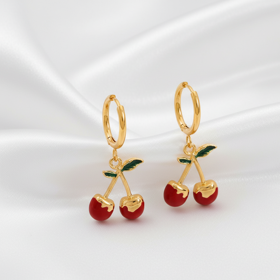 Red Cherries Hoops