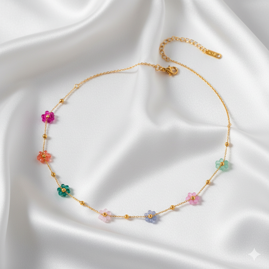 Colorful Flowers Necklace