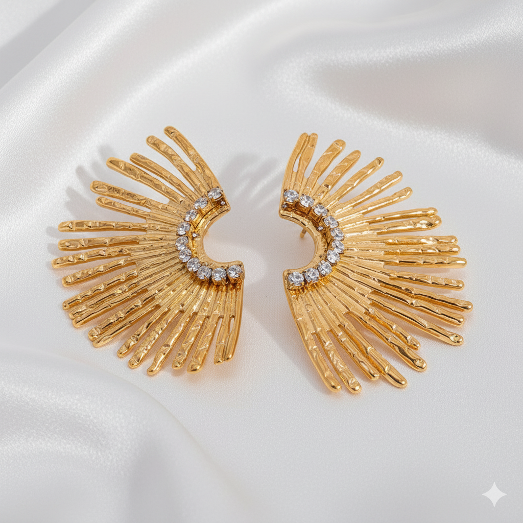 Geometric Zircon Stud Earrings