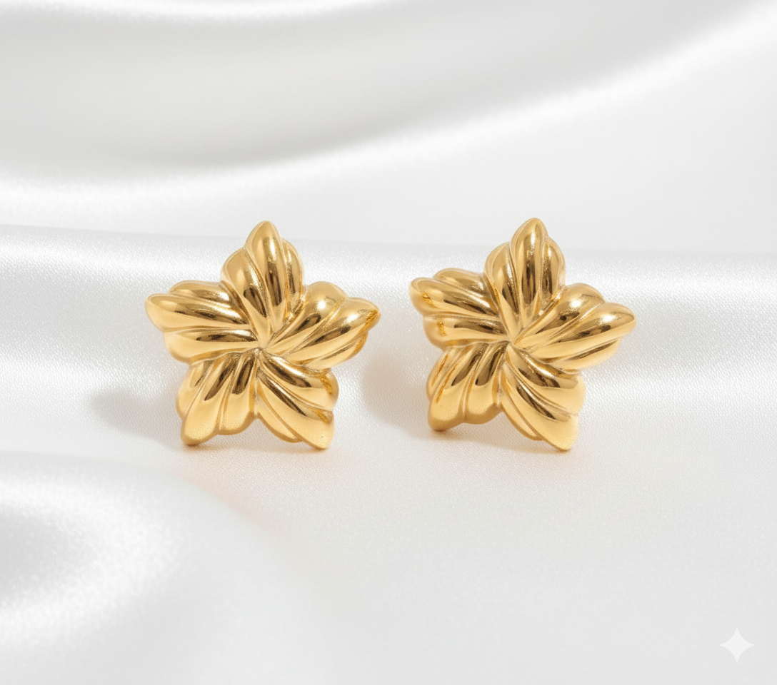 Gold Star Stud Earrings