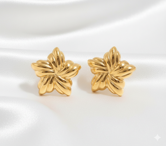 Gold Star Stud Earrings