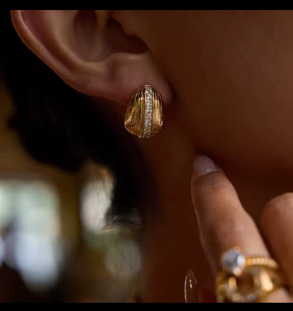 Water Drop White Zircon Earrings