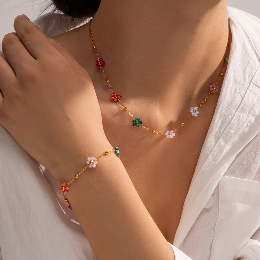 Colorful Flowers Necklace