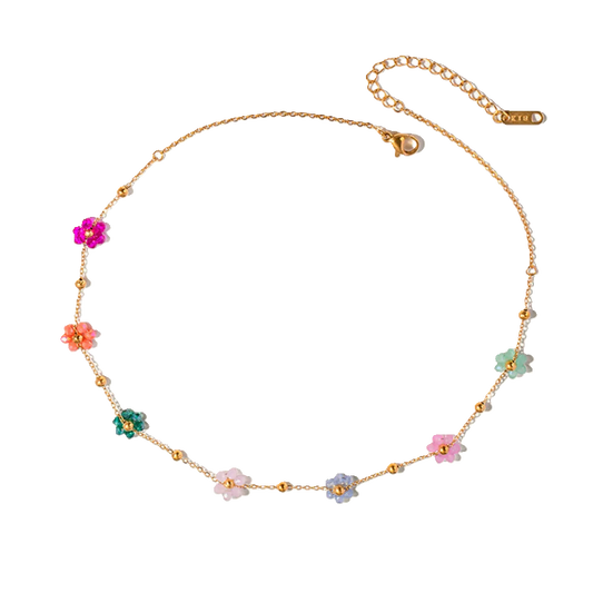 Colorful Flowers Necklace