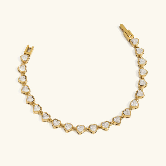 Heart Shaped Tennis Bracelet