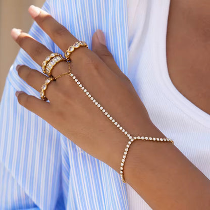 Delicate Cubic Zirconia Hand Chain