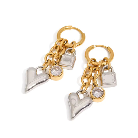 Heart & Lock Earrings