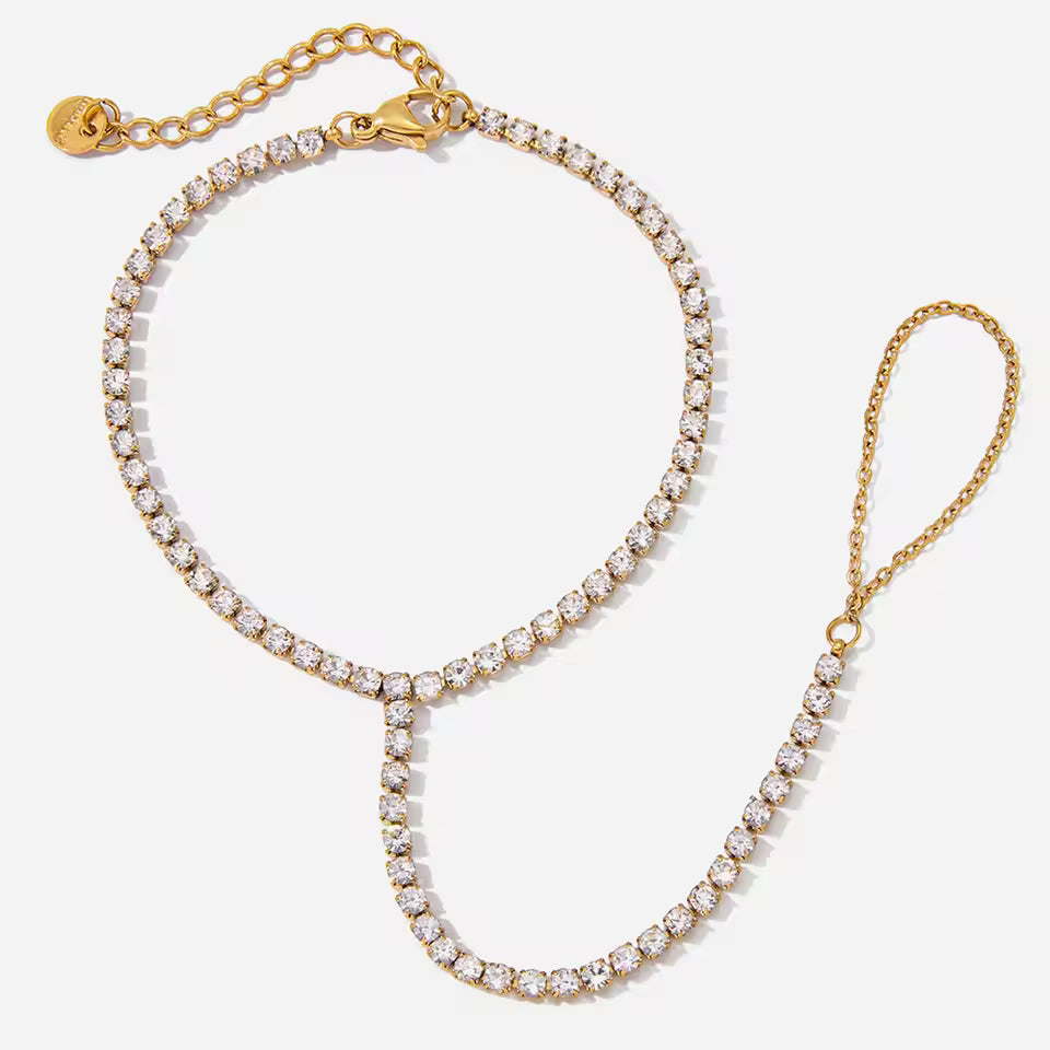 Delicate Cubic Zirconia Hand Chain