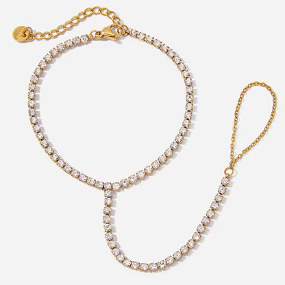 Delicate Cubic Zirconia Hand Chain