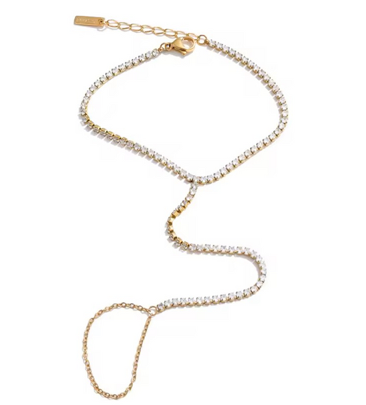 Delicate Cubic Zirconia Hand Chain