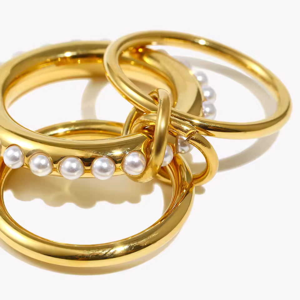 Stacked Freshwater Pearl Ring