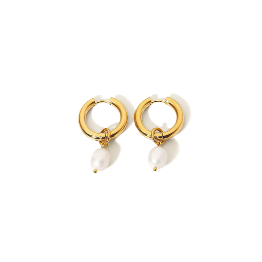 Freshwater pearl Hoops