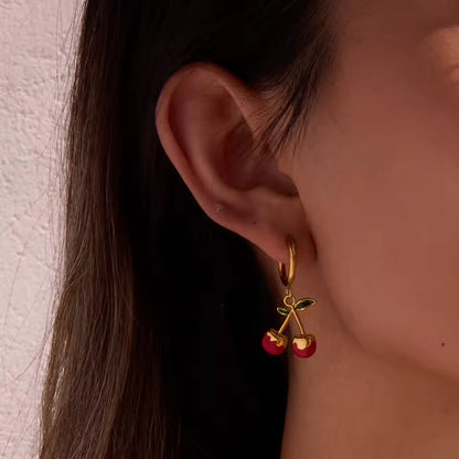 Red Cherries Hoops