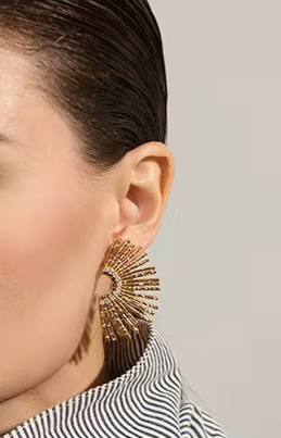 Geometric Zircon Stud Earrings